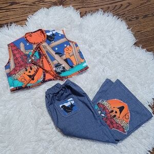 Kids Halloween Costume Set with Vest and Pants Handmade
